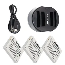 3-Pack NB-5L NB 5L NB5L Battery&Dual Charger with USB Cable for Canon S110 SX200 SX210 SX220 SX230 IS HS IXUS 850 870 800 860