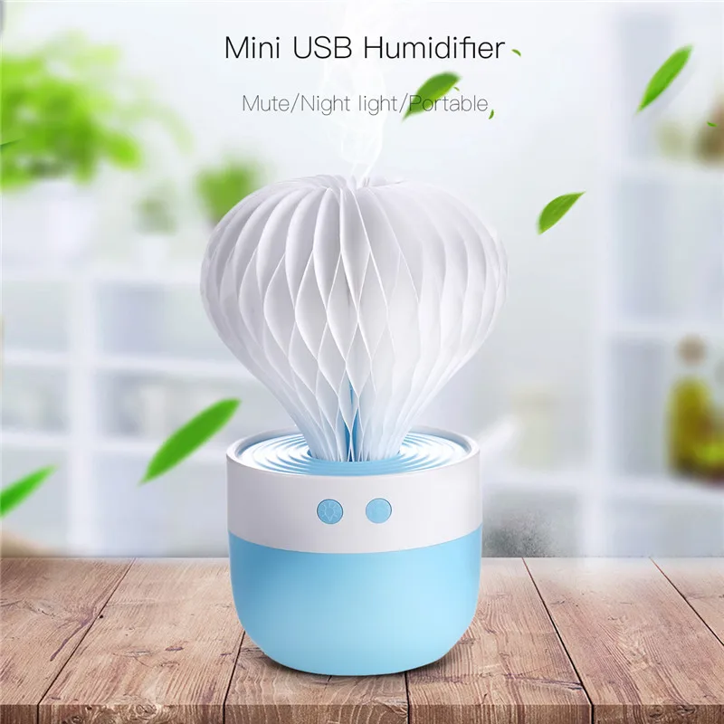 Cute Cactus Air Humidifier Ultrasonic Humidifiers 150ML Mini Mist Maker Air Purifier Aroma Aromatherapy Diffuser Humidificador