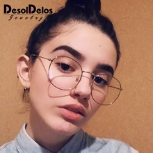 Новые дизайнерские женские очки оправы для оптики из металлического круглого стекла es оправа с прозрачными линзами очки для глаз черный, серебристый, золотой глаз, стекло