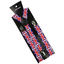 OLOME 2,5 см Широкий Английский флаг подтяжки для женщин и мужчин звезда темно синие подтяжки эластичные тонкие подтяжки