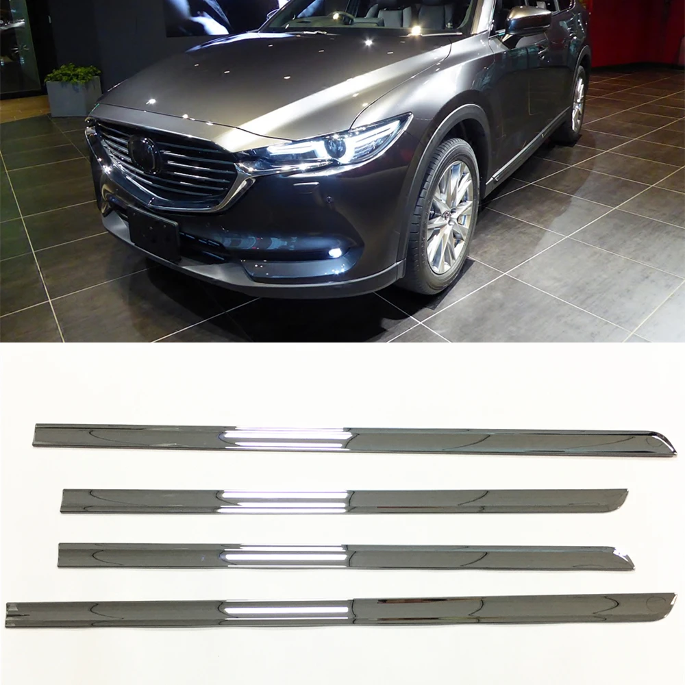 

4pcs Car Side Door Body Strip Lip Trim For Mazda CX-8 CX8 2018 ABS Molding Cover