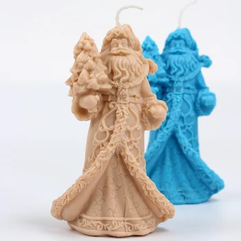 3D Santa Candle Silicone Mold DIY Handmade Soap Mould Craft Resin Clay Christmas Decorating Tool