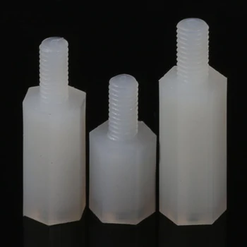 

M2 Allen Hexagon nylon column Single head Isolation Living room Separator plastic Support Hex height 5mm-20mm Thread Length 5mm
