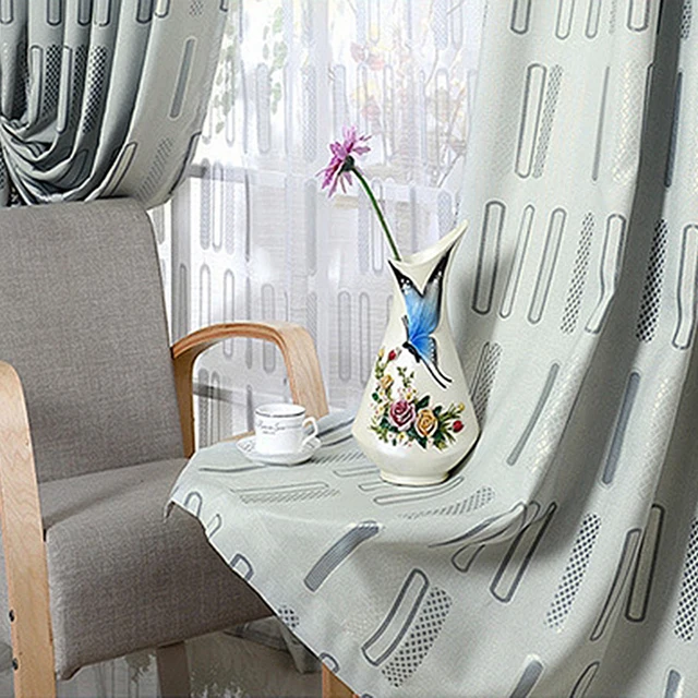 Curtain Fabric Exquisite Simple Hemp Jacquard Grey Shade For Living Room Coffee Geometric Panel Sheer Tulle 30 Curtain Fabric Exquisite Simple Hemp Jacquard Grey Shade For Living Room Coffee Geometric Panel Sheer Tulle 30