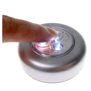 

8 x self-stick N click 3 LED light battery operated push on/off touch lights