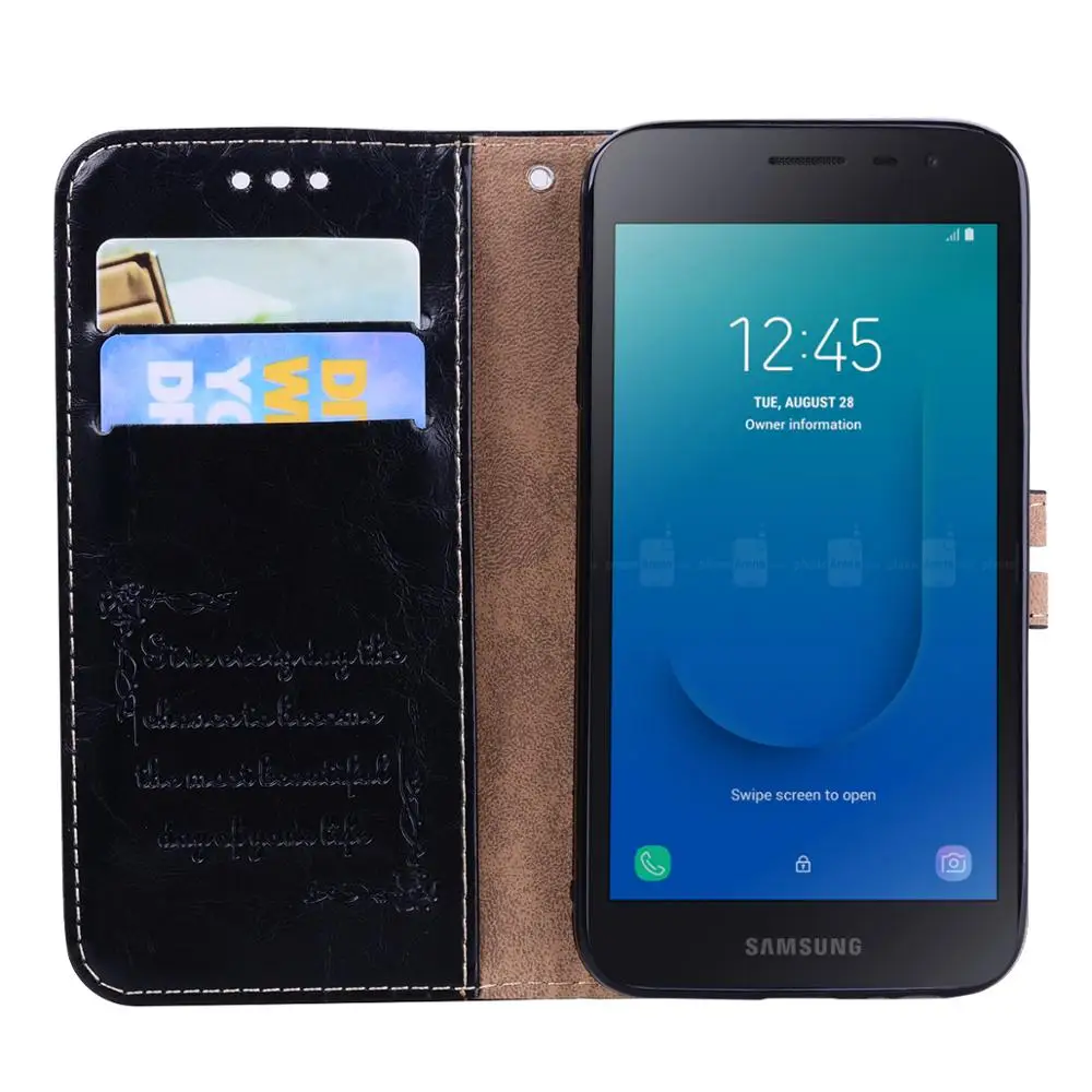 Для Samsung Galaxy J2 Core чехол для телефона Флип PU кожаный J2core задняя крышка кошелек