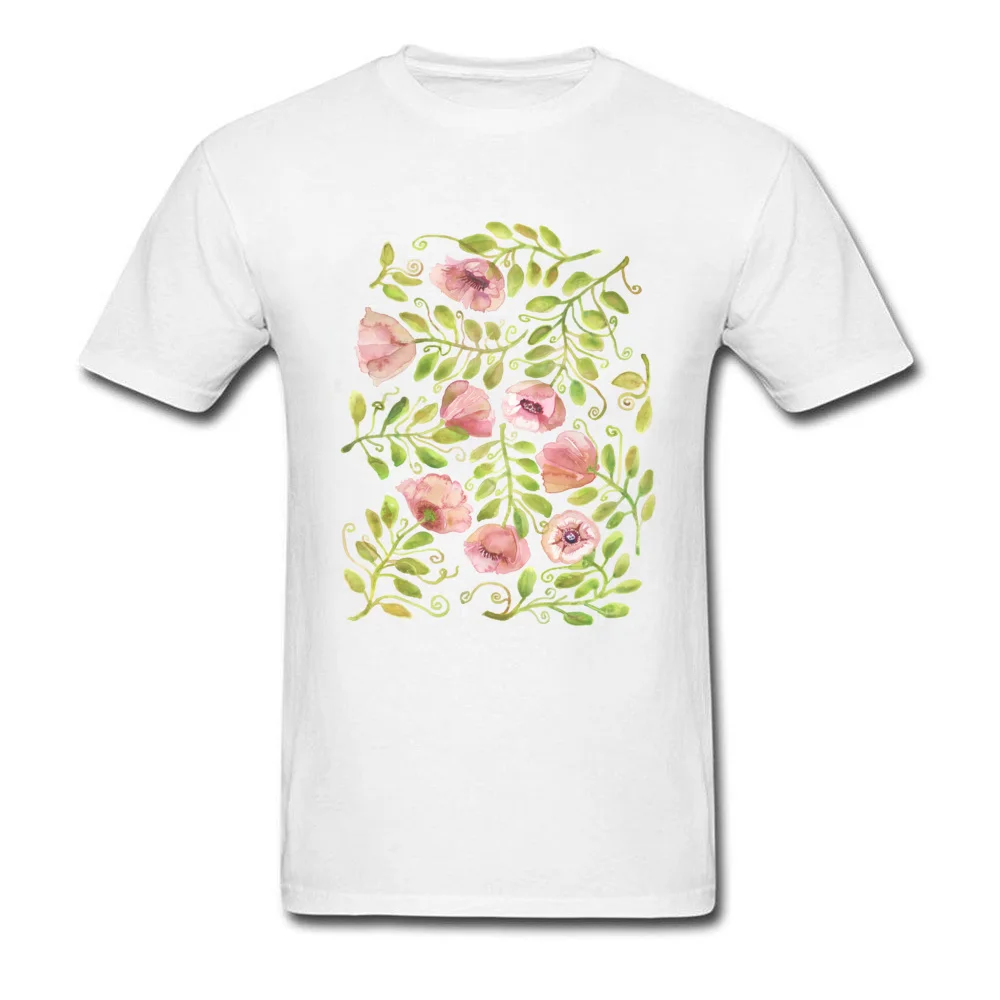 Pink Poppies Pattern by Michelle Scott at dotsofpaint studios_white