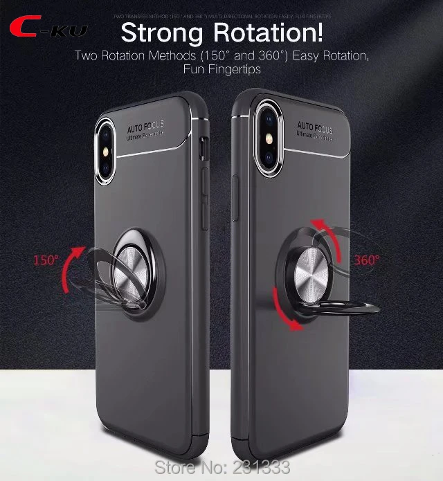 Мягкий чехол из ТПУ C-ku с креплением на присоске для Iphone X 8 I8 7 PLUS 6 6S SE 5 5S кольцом и