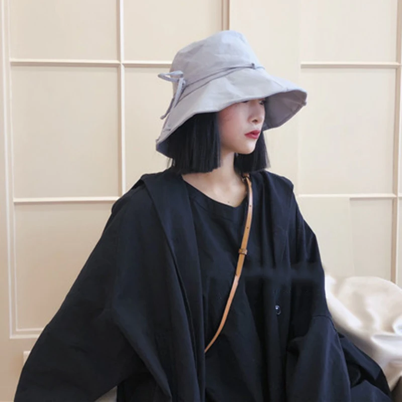 CHICEVER бант на шнуровке Летняя женская шляпа Повседневная Складная купол с большими полями шляпа для женщин Кепка корейская мода