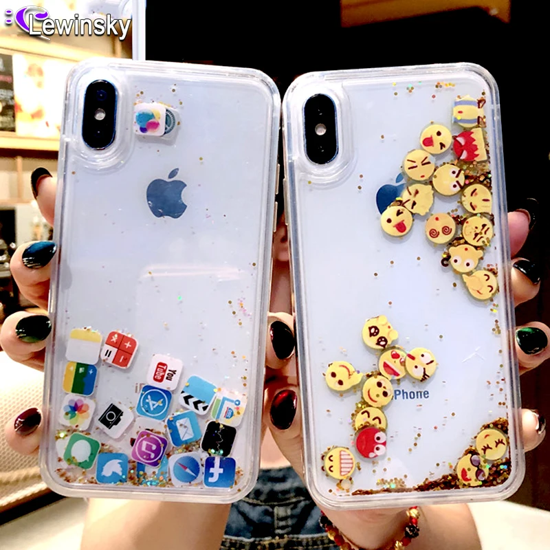 

For iPhone 5 S 5S SE 7 7Plus 8 Plus 6s Plus Dynamic Liquid Hard PC Case For iPhone 7 X XR XS Max App Capa