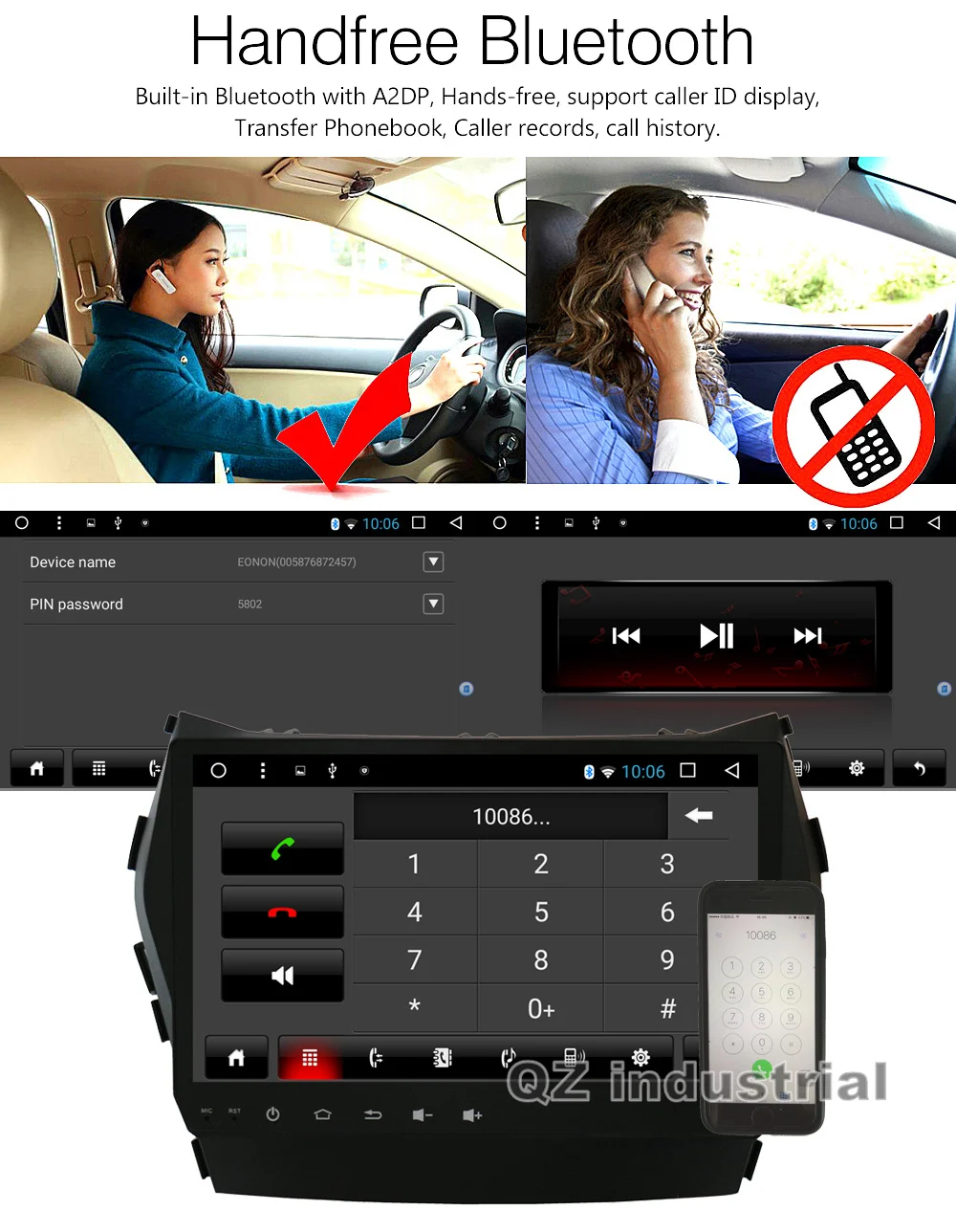 Sale QZ industrial HD 9inch Android 8.1 T3 for Hyundai IX45 Car DVD Multimedia player with Radio Navigation BT GPS 3G 4G WIFI RDS Map 12