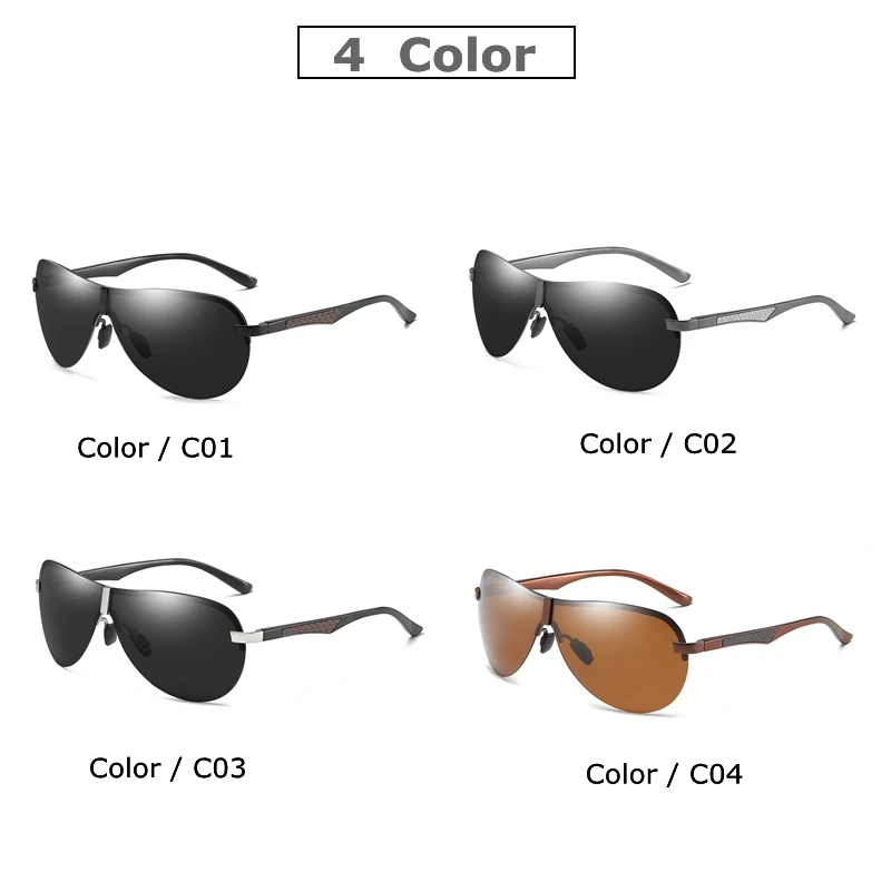 Новинка, поляризованные солнцезащитные очки из алюминиевого сплава без оправы, мужские солнцезащитные очки для вождения, мужские фирменные дизайнерские солнцезащитные очки