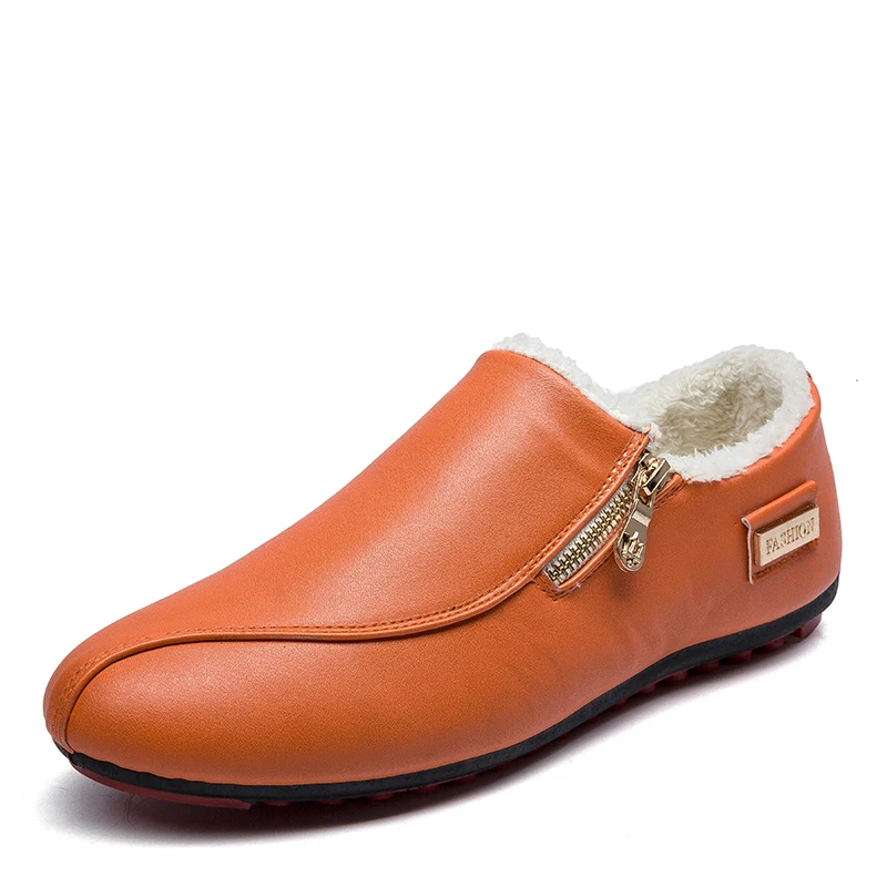 ZYYZYM/мужская повседневная обувь из кожи; сезон весна-осень; стильная повседневная обувь на молнии; лоферы; модная мужская обувь на плоской подошве из искусственной кожи
