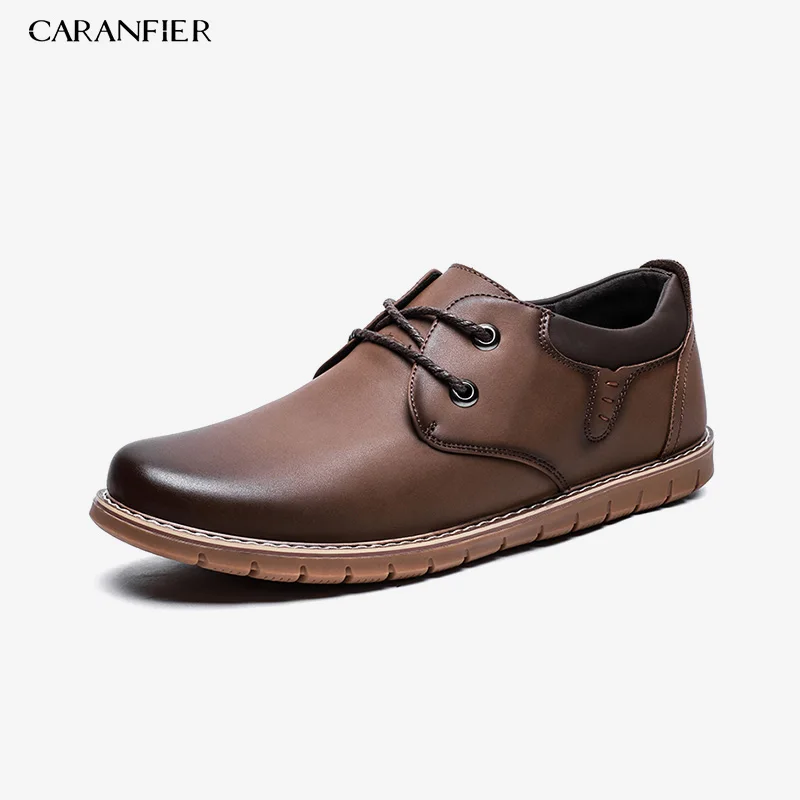 

CARANFIER 2019 New Fashion Italian Men Shoes Classic Men Leather Shoes Men Oxfords Designer Waterproof Short Outdoor Footwear