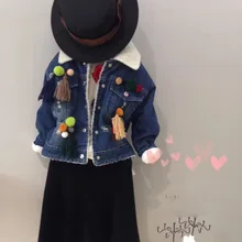 The new winter 2016 girls cowboy clothing wool hair bulb coat lapels thickening coat free shipping
