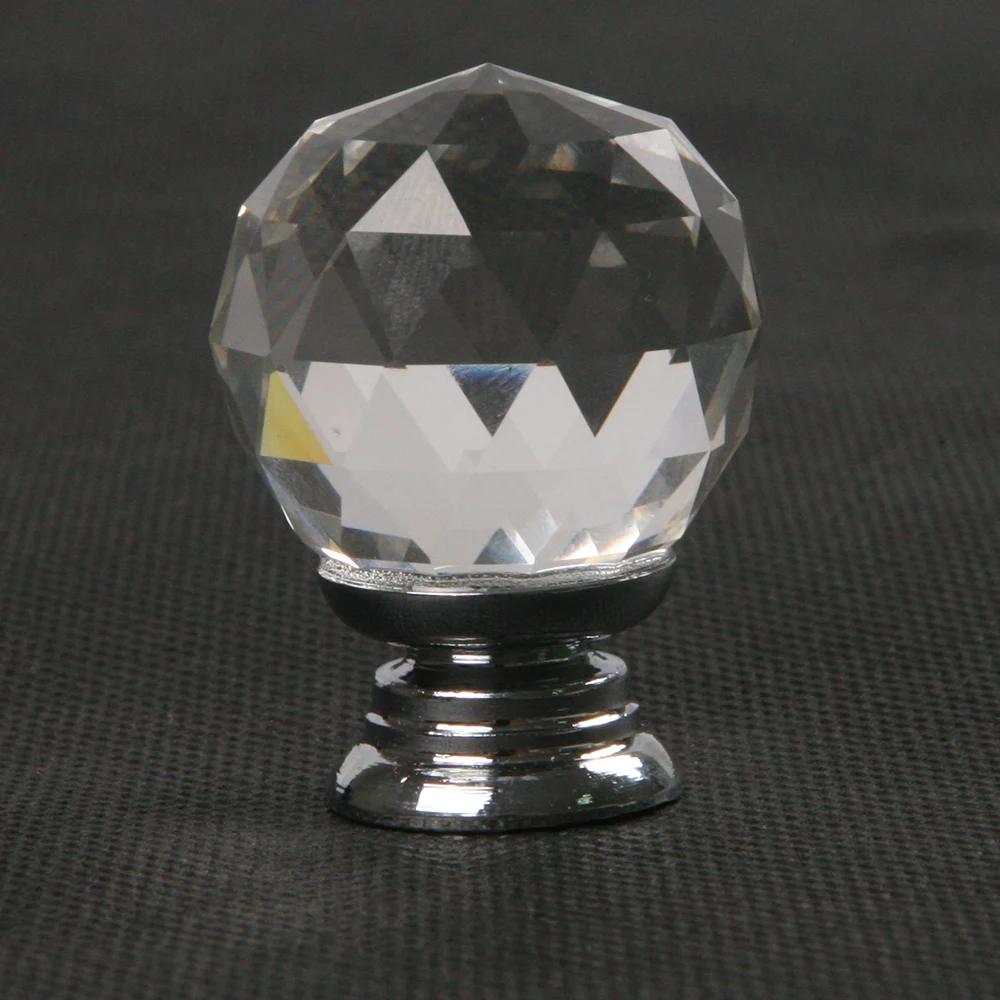 1 шт. 30 мм хрустальный стеклянный ящик для шкафа в форме бриллианта выдвижная ручка
