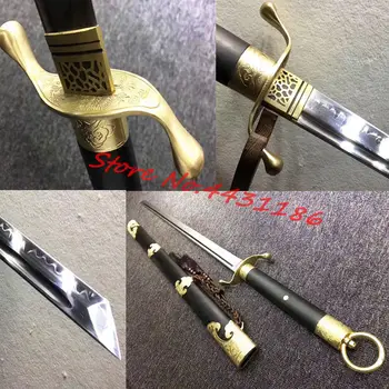 

Hand-Forging Clay Tempered T10 Steel Super Sharp Chinese KungFu/TaiChi Dao Sword Fighting Straight Knife Nice Copper Fittings
