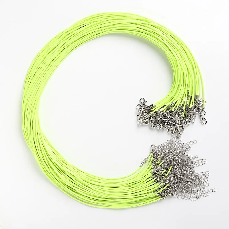 

LanLi 50pcs/100pcs Fashion Wax Rope Chain Necklace Long Lobster Clasp DIY Jewelry Accessories 1.5/2.0mm
