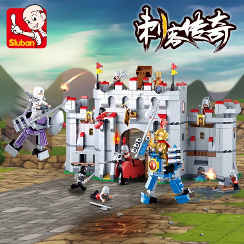 

Sluban 877Pcs Knight Armor Medieval Castle Series Mode Bricks LegoINGLs Building Blocks Sets Educational Toys for Children