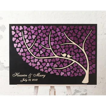 

Personalized Tree Of Life Wedding Guest Book Alternative, 3D Wedding Guestbooks Tree, Unique Guestbooks With Love Birds