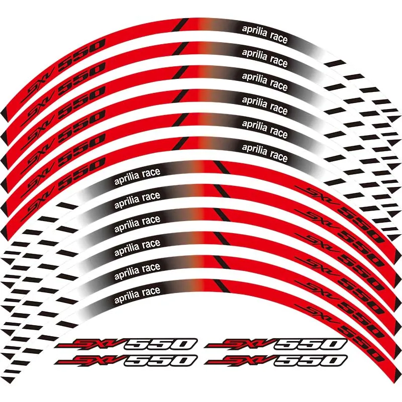 

Hot sell 12 X Thick Edge Outer Rim Sticker Stripe Wheel Decals FIT For ALL aprilia sxv550