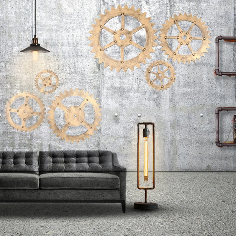 

Personality retro industrial style industrial decoration home bar landscape creative pendant living room furniture wall hanging