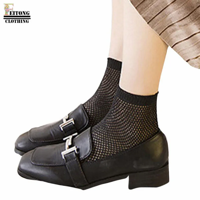 Женские сетчатые носки FEITONG короткие с гофрированными сетками лето 2017|cute socks|fashion