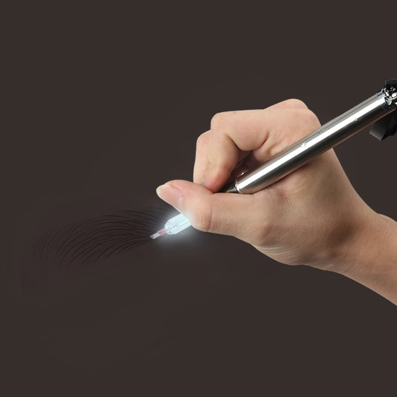 Microblading 3D Ручка со светодиодный светильник многофункциональное лезвие иглы ручная машинка для татуажа для перманентного макияжа татуаж бровей Munsu Tebori