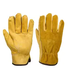 Кожаные Нескользящие износостойкие рабочие перчатки для садоводства, сада, ремонта вождения, электросварки, удобные мягкие перчатки go
