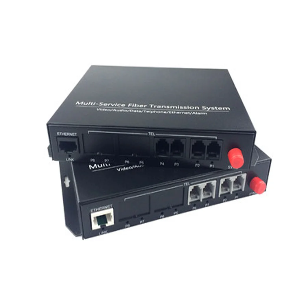 Высокое качество 4 канала PCM голосовой Телефон волоконно-оптический медиаконвертер с Ethernet FC одиночный режим 20 км