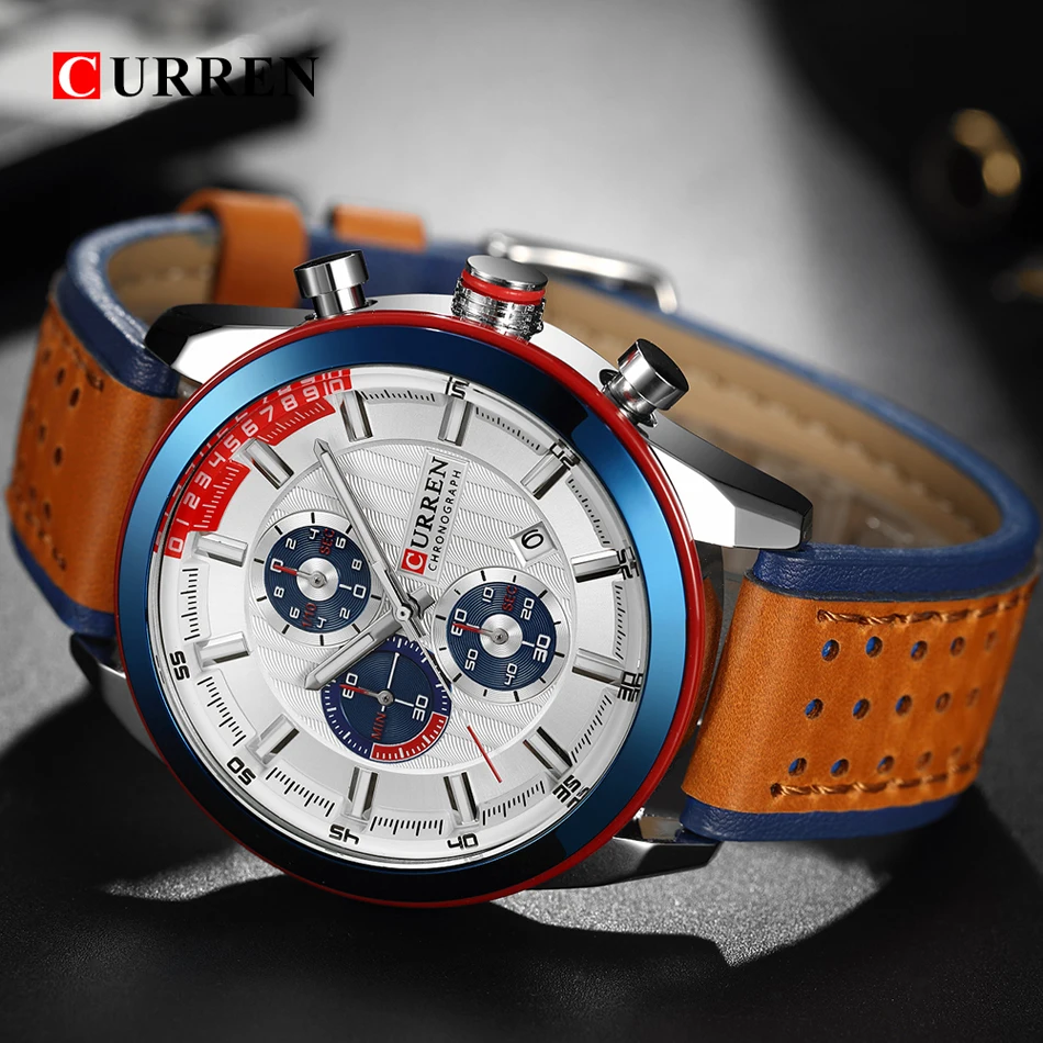 CURREN аналоговые кварцевые часы мужские брендовые военные наручные часы Мужские часы модные спортивные мужские часы водонепроницаемые Relogio Masculino