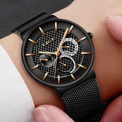 Reloj Hombre бренд lige мужские часы для мужчин платье кварцевые часы для мужчин часы с металлическим ремешком Мужской Ультра-тонкий ультра часы