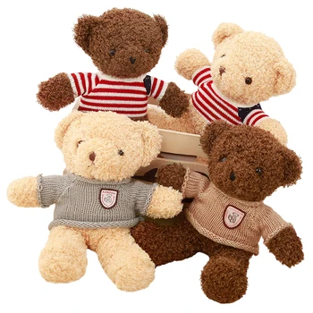 

1pc 30cm kawaii teddy bear plush toy stuffed soft animal dolls bear with Clothes for kids baby birthday and Valentine Gift