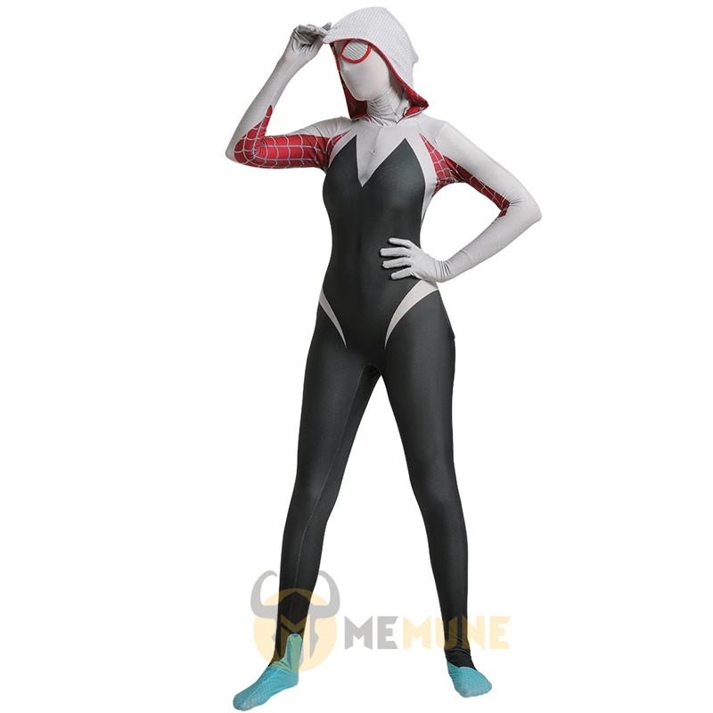 Marvel супергерой паук-стих паук-женщина Гвен Стейси Хэллоуин Карнавальный Костюм зентай для косплея костюм