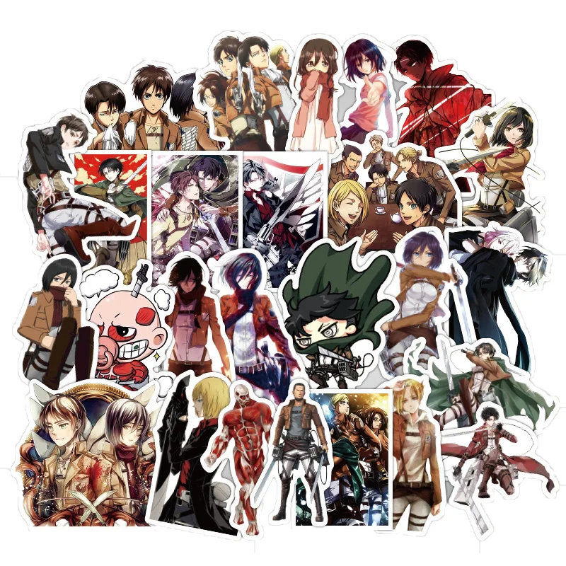 

39PCS Attack on Titan Sticker Anime Icon Animal Stickers Gifts for Children to Laptop Suitcas Bicycle Car DIY PVC Stickers