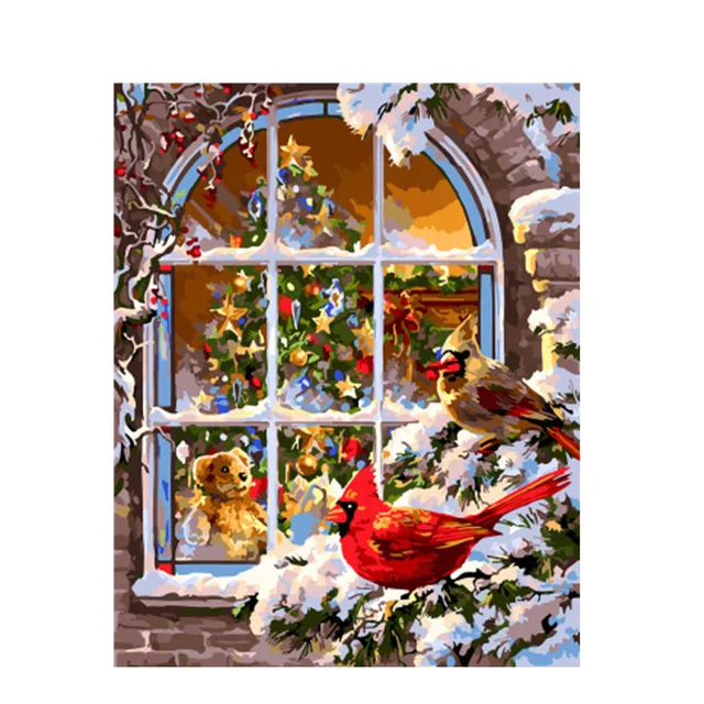 Framed Picture Christmas DIY Painting By Numbers Christmas Gift Home