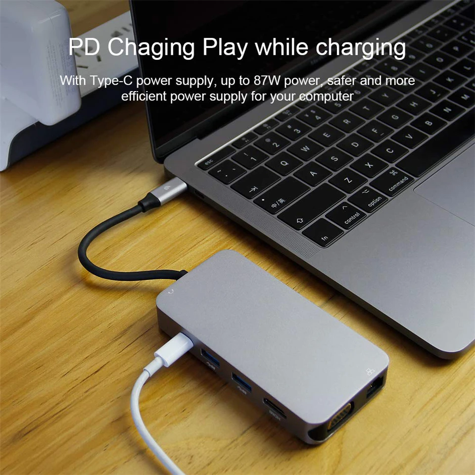 Адаптер USB 2020 10 в 1 Thunderbolt 3 0 4K HDMI 1080P VGA RJ45|Кабели VGA| |