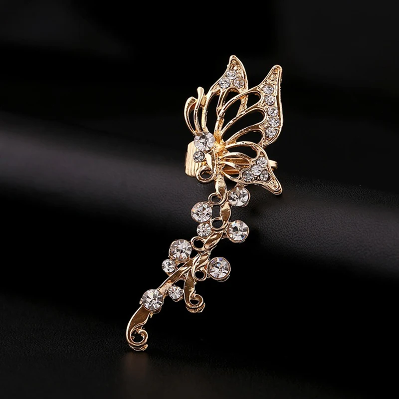 Hot Fashion Butterfly Ear cuff Clip on Earrings One Piece Exaggerated Earring Cuffs For Women Birthday Party Jewelry CE1202