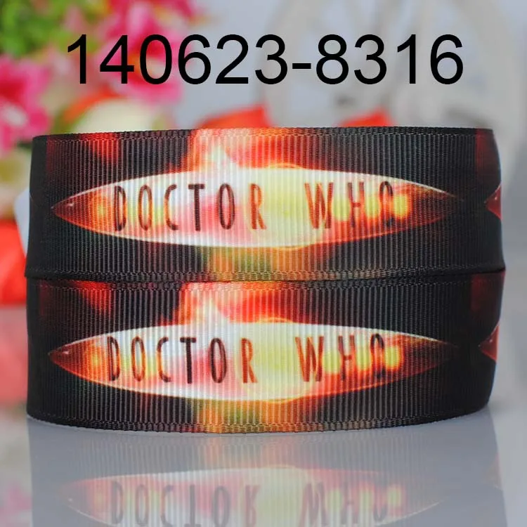 10yards- different sizes- Movie "Doctor who" grosgrain ribbon- Cartoon printed ribbon