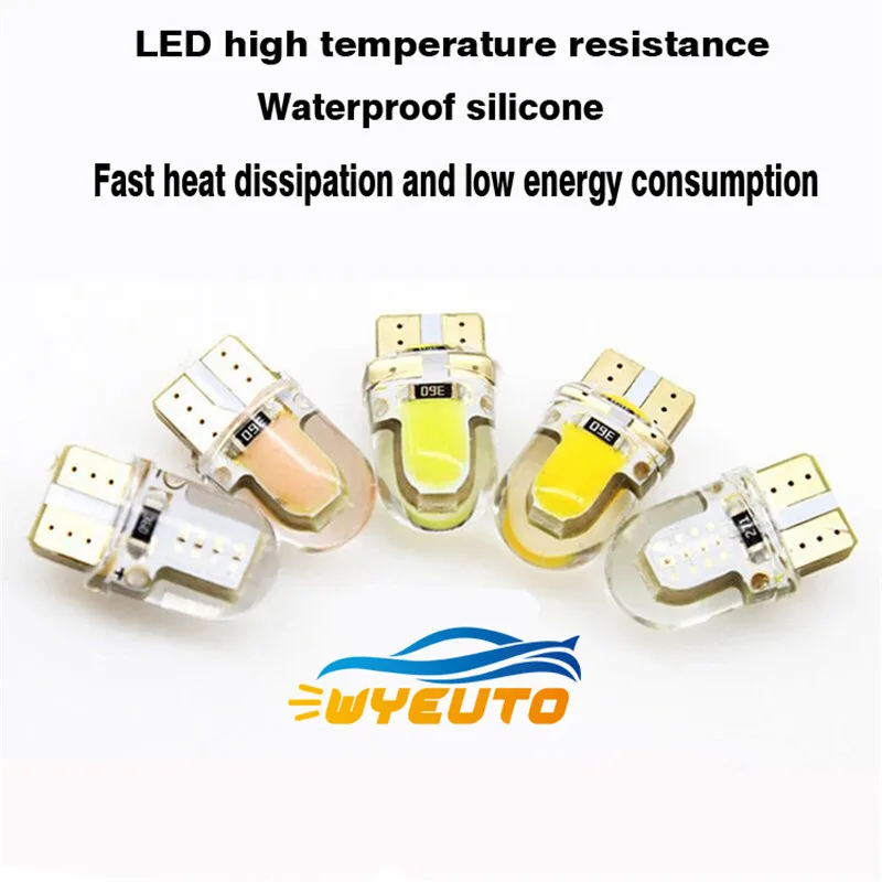 

1pcs Car t10 width lamp cob crystal transparent waterproof W5W insert bubble license plate reading light running light 12v