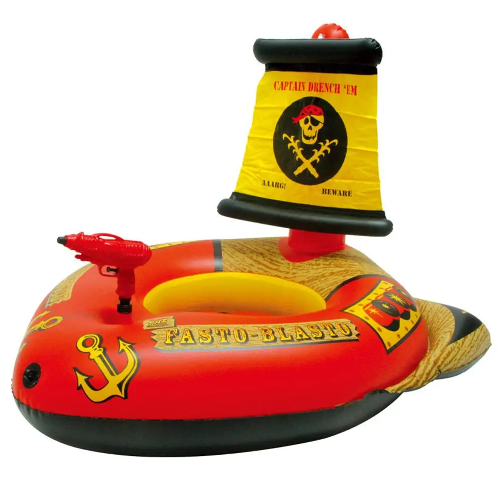 

Inflatable Pirate Ship Floating Toy Water Spray Children Water Inflatable Swimming Ring Floating Bed Water Toy Dropship
