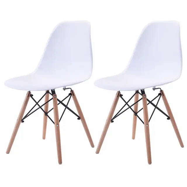Giantex Set Of 2pcs Mid Century Dining Chair Modern Wood Legs Side Giantex Set Of 2pcs Mid Century Dining Chair Modern Wood Legs Side Chairs White Living Room