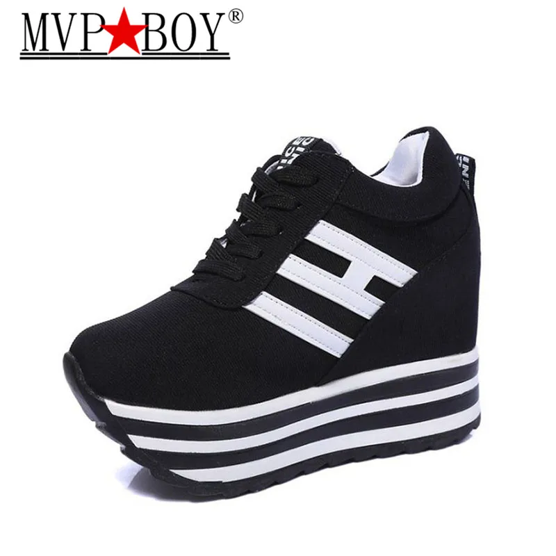 

MVP BOY Women flats Heels Shoes Height Increasing Platform Casual Shoes Woman Spring Hidden Leisure Footwear Size 35-39