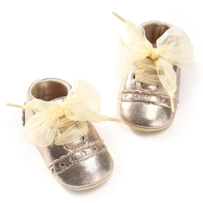 Baby Girl Newborn Shoes Spring Summer Sweet Very Light Mary Jane Big Bow Knitted Dance Ballerina Dress Pram Crib Shoe