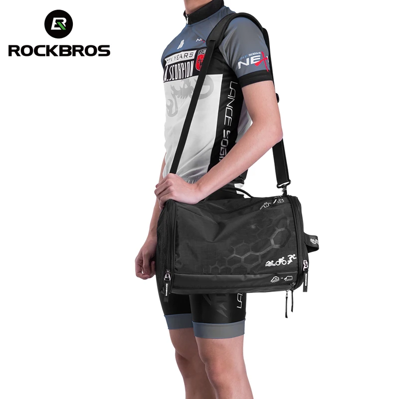 

ROCKBROS Gym Bag Training Bags Waterproof Fitness Outdoor Sport Bag High Capacity Triathlon Bags Backpack With Rain Cover