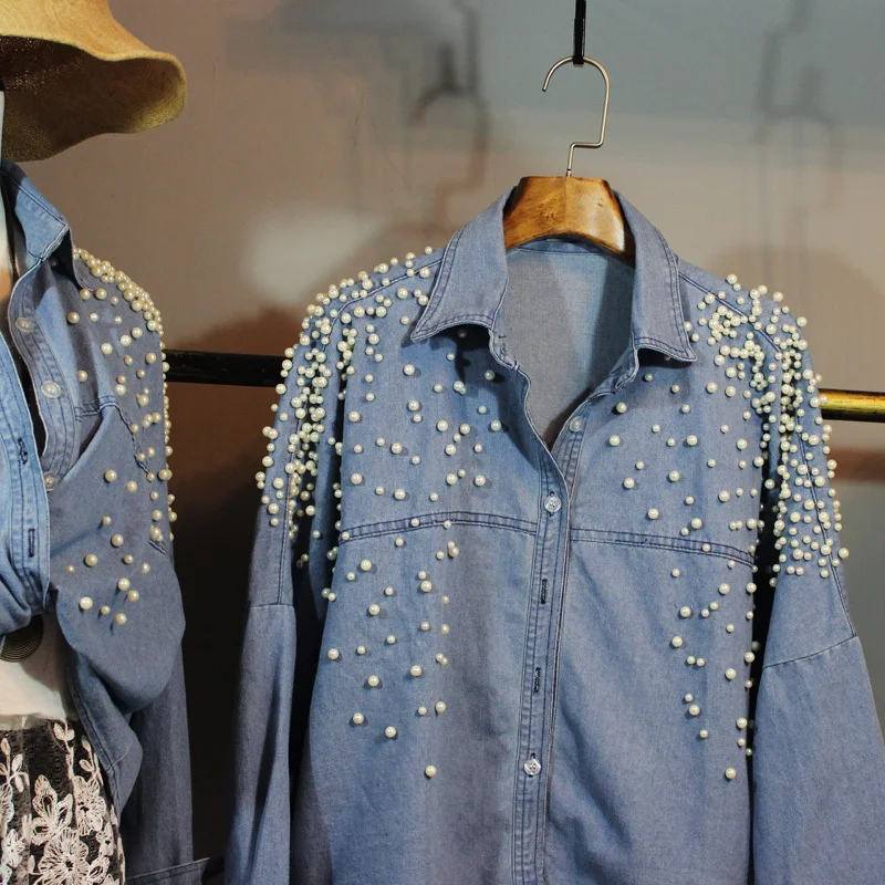 denim pearl shirt