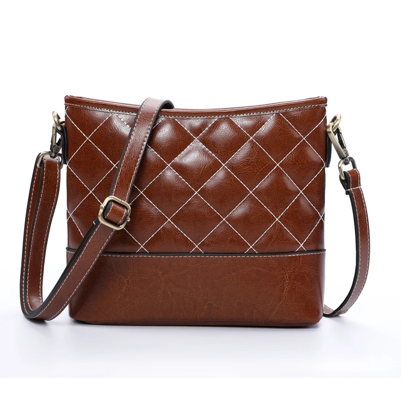 

New fashionable leather cross body bag small bag with personality ins super hot stray bag cowhide single shoulder bag female bag