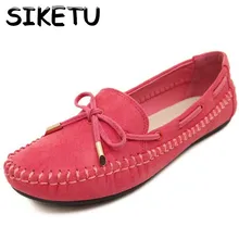 SIKETU/ г.; сезон весна; удобная обувь на плоской подошве; женская повседневная обувь на плоской подошве; Лоферы ярких цветов с бантом и круглым носком; большие размеры