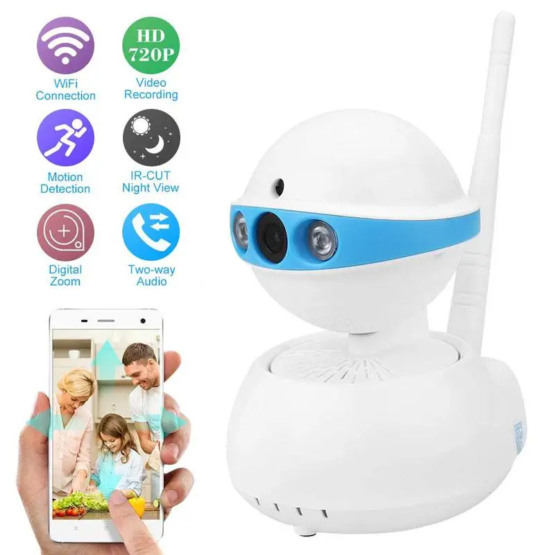 HD 720P Security Camera WiFi Wireless CCTV Network IP Camera Infrared Night Vision Pan Tilt Surveillance 6pcs one set 720p wireless pan tilt wifi ip camera security surveillance cctv network ir night vision kit wifi webcam
