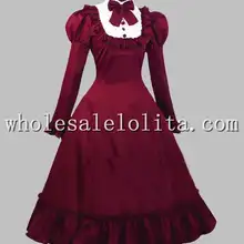 Vintage gótico vino rojo victoriano Era vestido